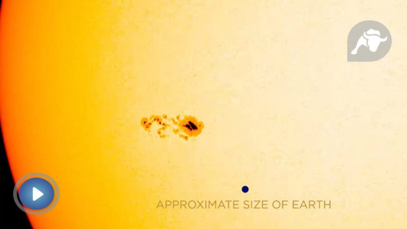 La NASA capta una mancha solar más grande que la Tierra y que crece rápidamente