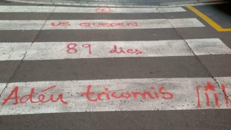 Separatistas amenazan a la Guardia Civil en Barcelona: ‘Os quedan 89 días’