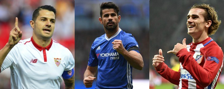 Vitolo, Diego Costa y Griezmann, el tridente de Simeone