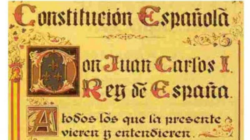 Imagen de la primera página de la Constitución Española | YOUTUBE