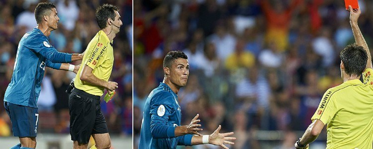 Cristiano Ronaldo, sancionado con 5 partidos por su empujón al árbitro