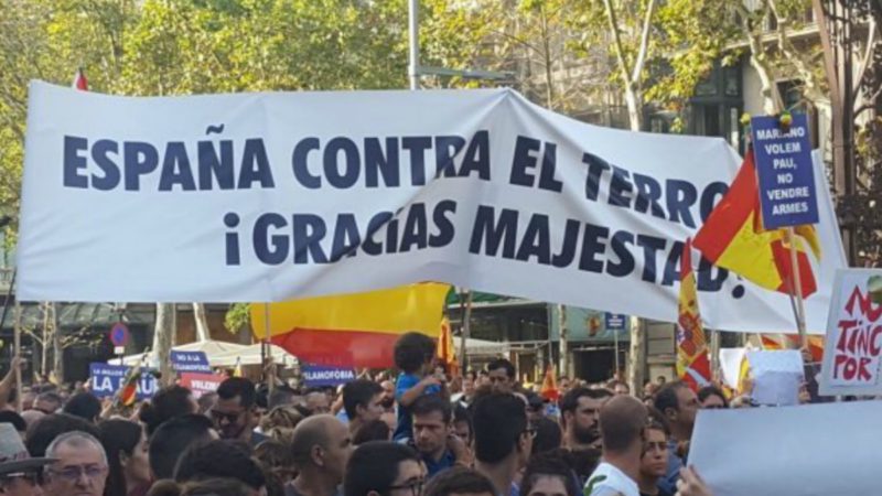 El ataque hispanófobo en la manifestación de Barcelona