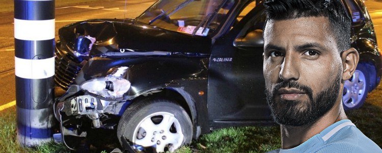 El Kun Agüero sufre un accidente y salva la vida gracias al cinturón de seguridad
