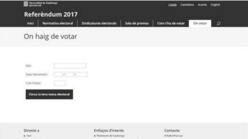 Puigdemont publica la web con los colegios electorales donde votar