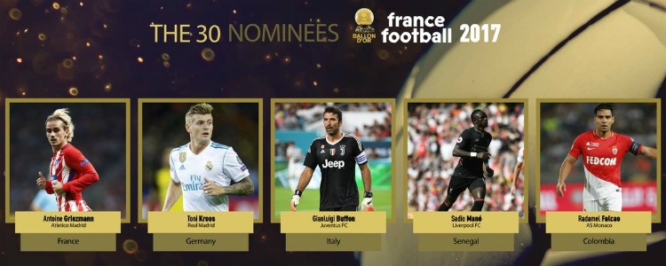 Balón de Oro: Griezmann, Kroos, Buffon, Falcao y Mané, cuarta tanda de candidatos