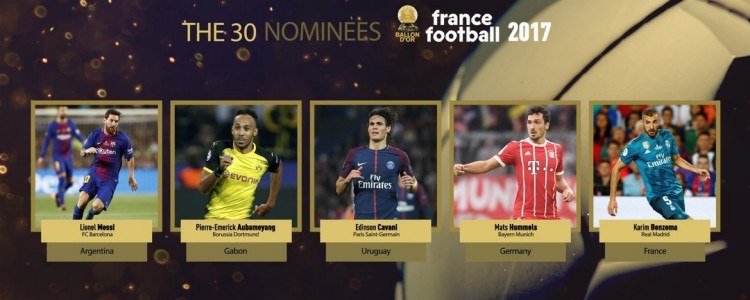 Balón de Oro: Messi, Benzema, Cavani, Aubameyang y Hummels, penúltimos candidatos