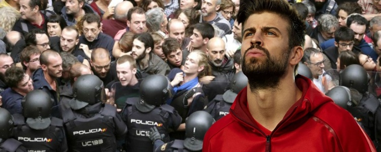 Piqué carga contra la Policía y el Gobierno desde la concentración de España
