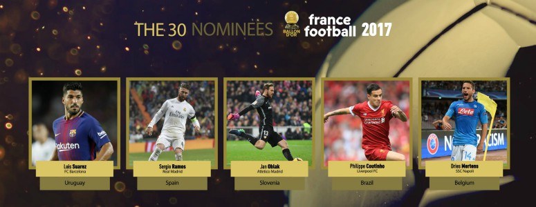 Balón de Oro: Sergio Ramos, Oblak, Luis Suárez, Coutinho y Mertens, segunda tanda de candidatos