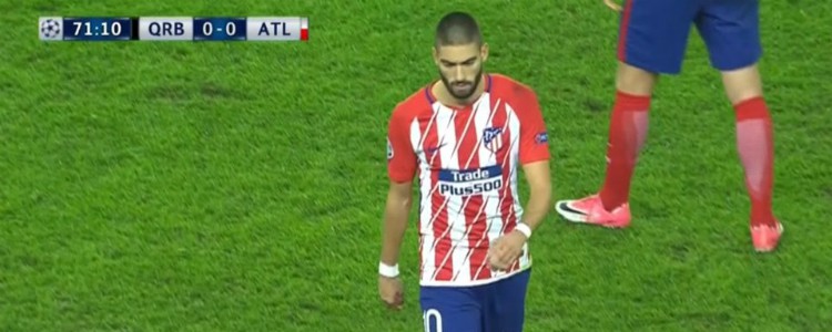 Carrasco se marchó sustituido del Qarabag-Atlético… ¡andando!