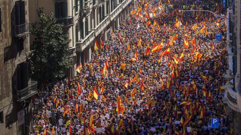 El vídeo más espectacular de la manifestación de Barcelona