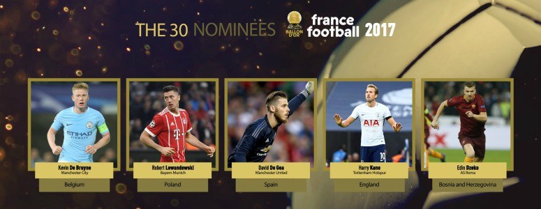 Balón de Oro: De Gea, Dzeko, Kane, Lewandowski y De Bruyne, tercera tanda de candidatos