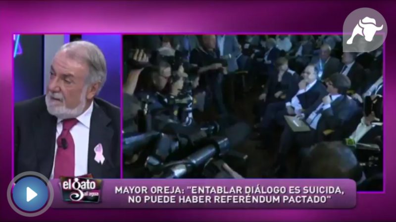 Mayor Oreja explica por qué es un error convocar elecciones en Cataluña