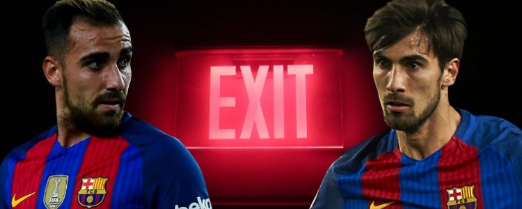 Paco Alcácer y André Gomes, en la rampa de salida del Barça para enero