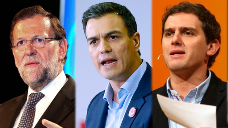 imagen de Mariano Rajoy, Pedro Sánchez y Albert Rivera | LA GACETA