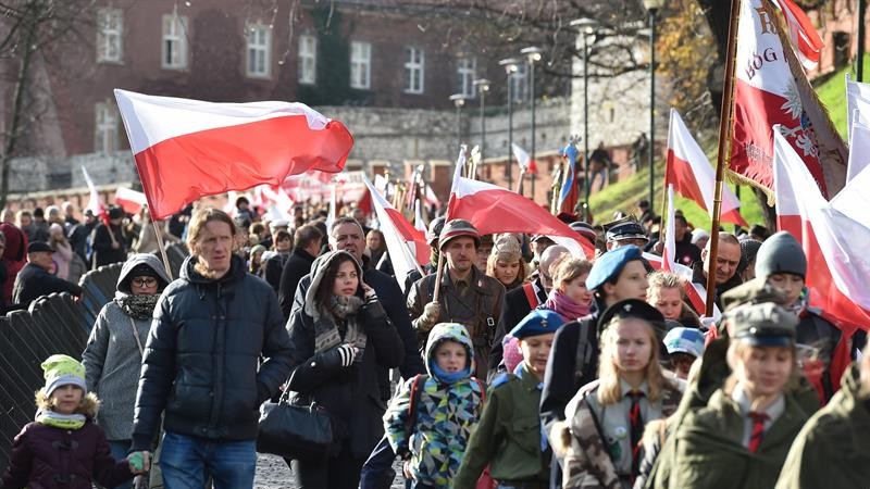 Manifestación Polonia