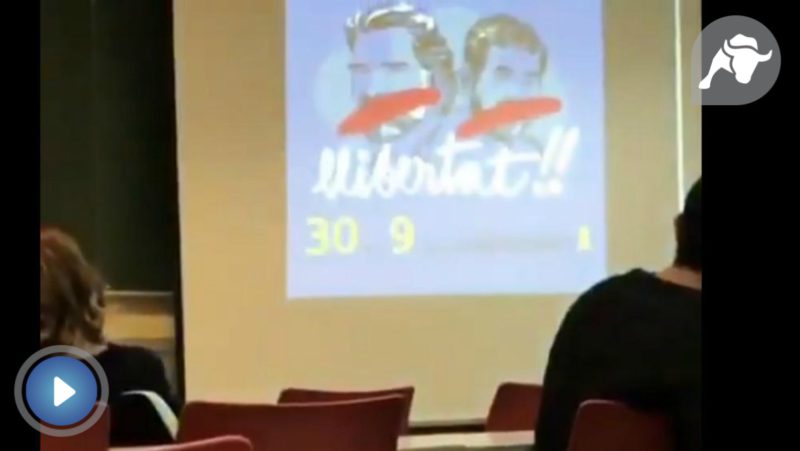 Un profesor universitario inicia la clase pidiendo libertad para 'Los Jordis'
