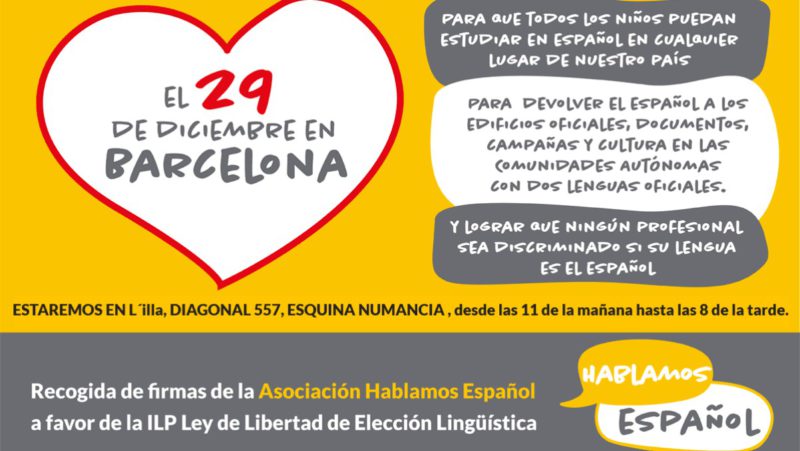 'Hablamos Español' lleva a Barcelona su campaña de recogida de firmas