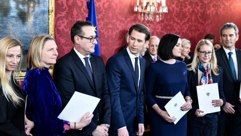 Parte de los miembros del nuevo Gobierno de Austria