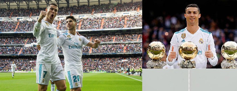 Cristiano celebra su quinto Balón de Oro con un doblete ante el Sevilla
