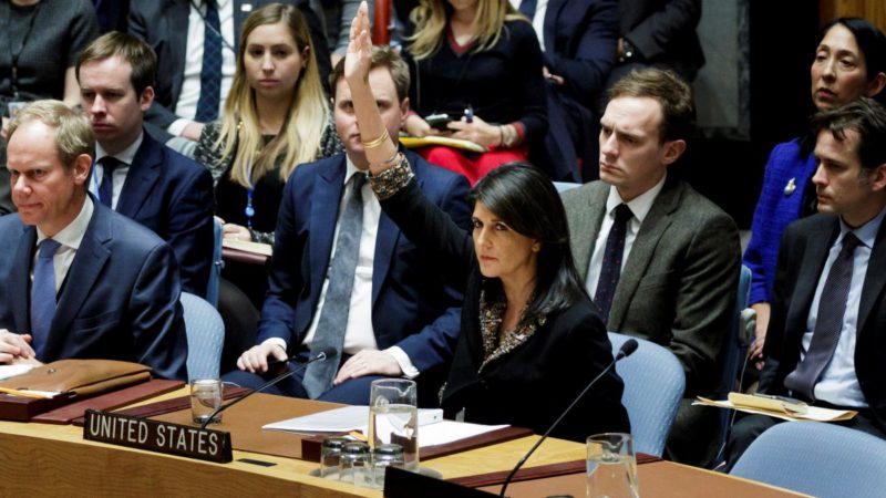 EEUU ve un insulto el voto sobre Jerusalén en la ONU: 'No se olvidará'