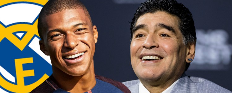 Maradona recomendó el fichaje de Mbappé al Real Madrid