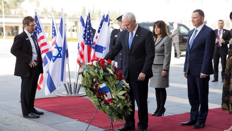 El vicepresidente Pence en su visita a Israel