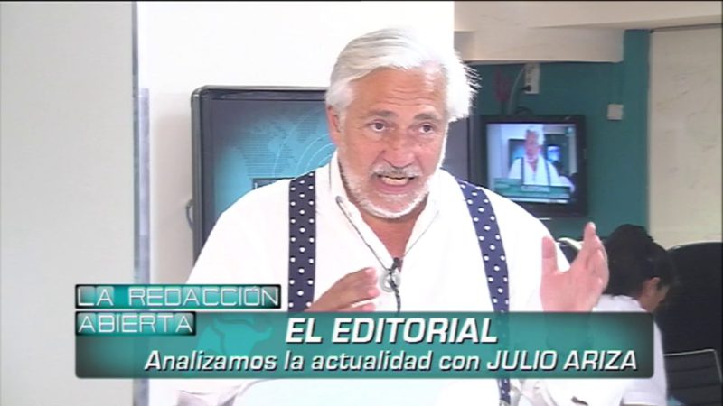 El presidente del Grupo Intereconomía, Julio Ariza, en su comentario editorial en Intereconomía TV | LA GACETA