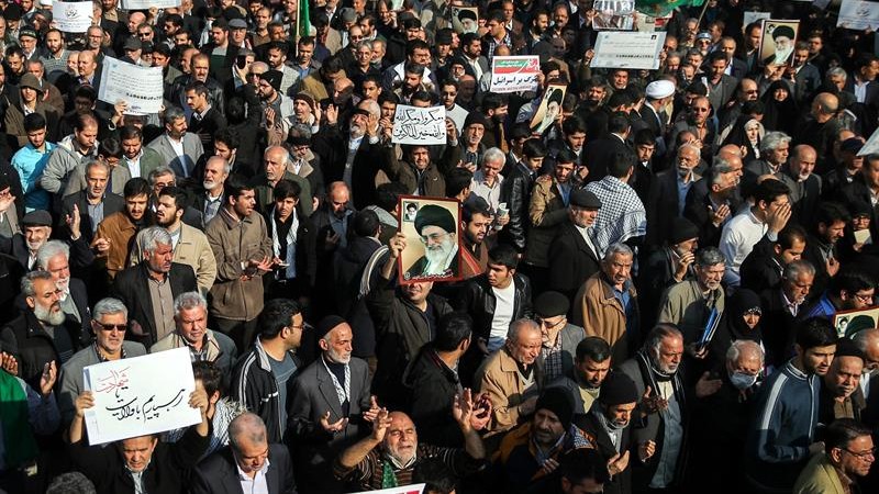 Manifestantes en la capital de Irán, Teherán