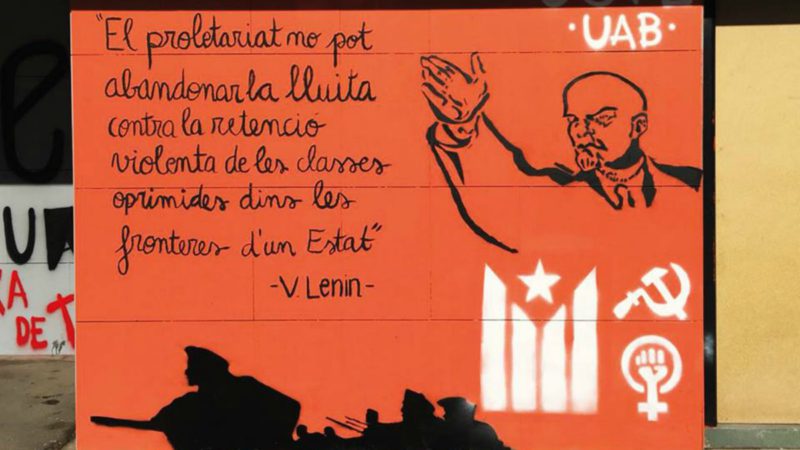 La Universidad Autónoma de Barcelona permite un mural del sanguinario Lenin