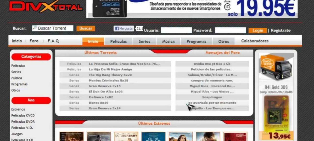 Bloquean 23 webs de descarga ilegal de películas, series o música