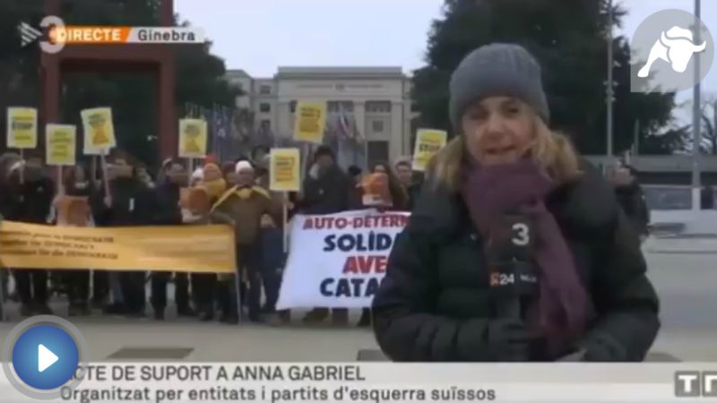 TV3 realiza una conexión con Ginebra para una manifestación de 20 personas