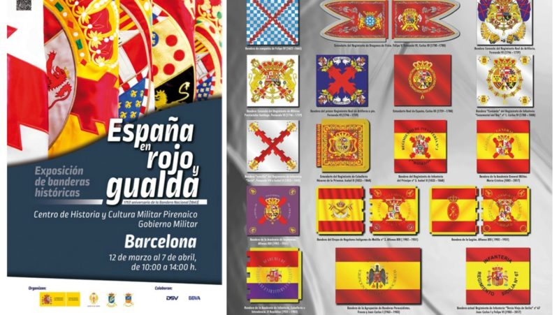 El Ejército lleva a Barcelona las banderas históricas de España