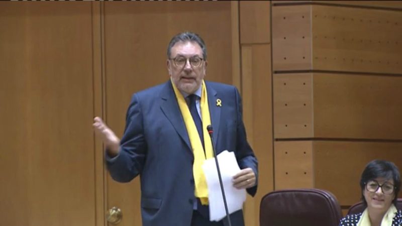 Senadores separatistas vuelven a dar la nota al vestir prendas amarillas