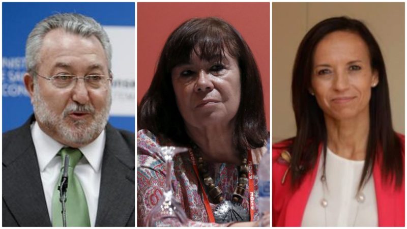 Los exministros de Zapatero: Bernat Soria, Cristina Narbona y Beatriz Corredor.