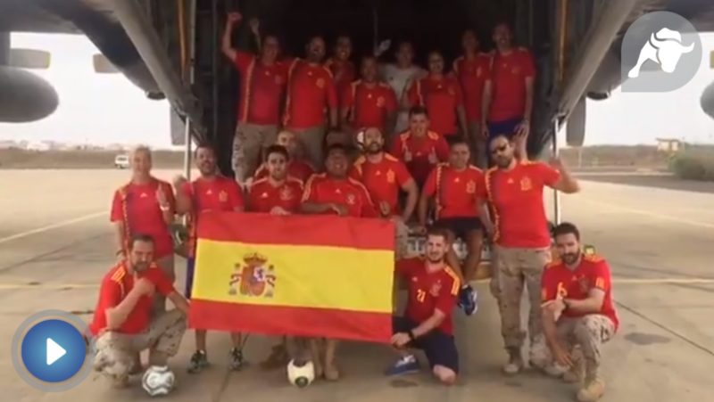 El Destacamento Marfil del Ejército del Aire anima a la selección española
