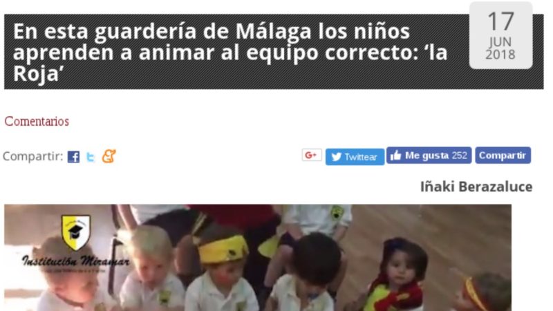 Malestar en 'Público' porque los niños animen a la selección española