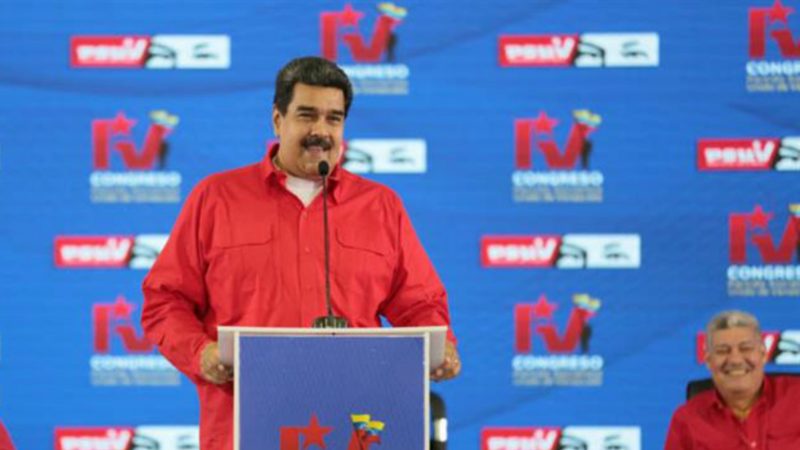 El presidente de Venezuela, Nicolás Maduro (c), durante el IV Congreso del Partido Socialista Unido de Venezuela (Psuv), hoy sábado 28 de julio de 2018, en Caracas (Venezuela).