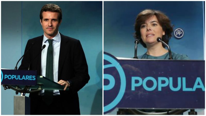 Soraya Sáenz de Santamaría y Pablo Casado, en la cena del Grupo Popular de Madrid | EFE