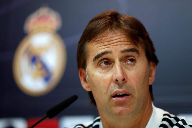 El entrenador del Real Madrid, Julen Lopetegui, durante la rueda de prensa en la Ciudad Real Madrid. EFE/Chema Moya