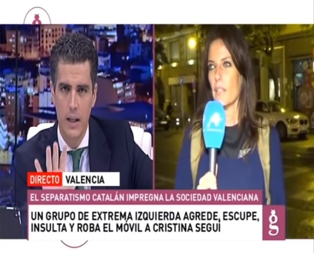 Agreden, insultan y escupen a la reportera de Intereconomía en Valencia