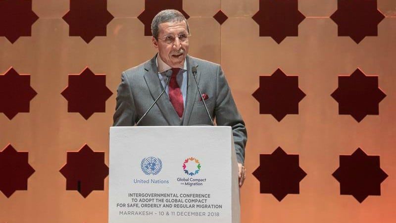 Fotografía cedida por la ONU donde aparece el representante permanente de Marruecos, Omar Hilale | EFE
