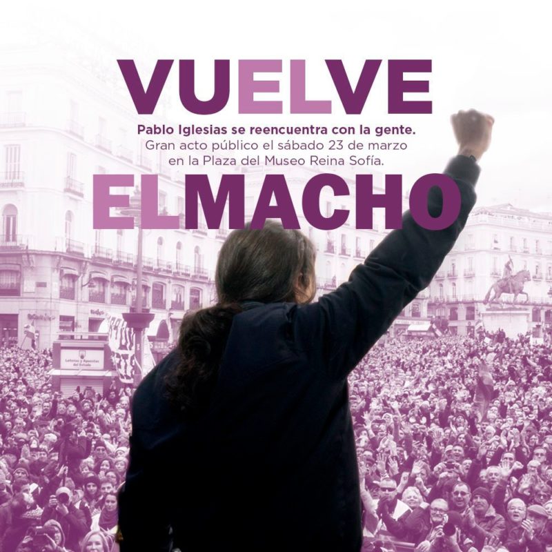 Pablo Iglesias recoge cable ante el aluvión de críticas por su cartel machista