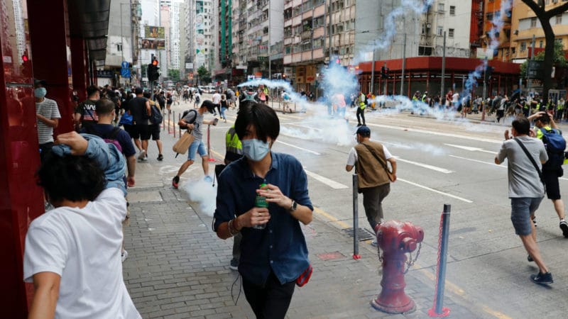 Protestas en las calles de Hong Kong