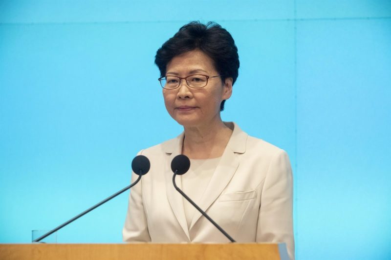 La jefa del Ejecutivo de Hong Kong, Carrie Lam.