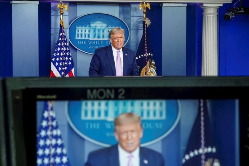 El presidente de Estados Unidos, Donald Trump, durante una rueda de prensa