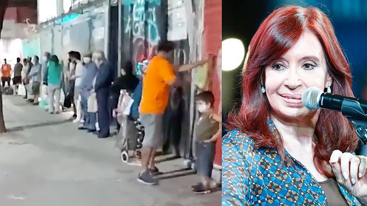 El retrato de la Argentina kirchnerista: decenas de personas esperan horas para recibir las sobras de una panadería