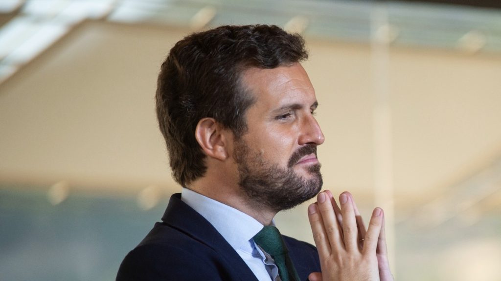 El presidente del PP, Pablo Casado