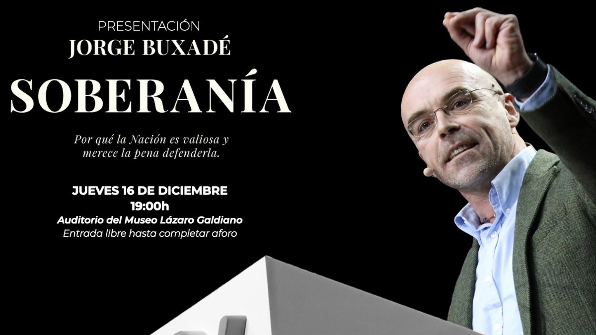 Cartel compartido por Jorge Buxadé y VOX sobre la presentación de 'Soberanía'.