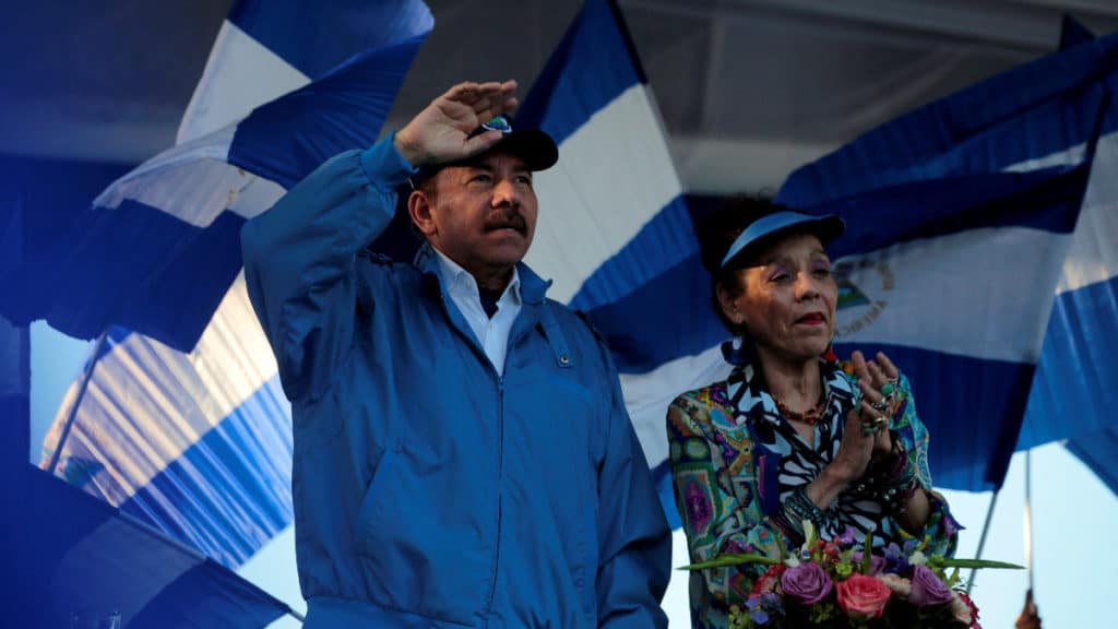 El líder de Nicaragua, Daniel Ortega, y su esposa, Rosario Murillo. Reuters