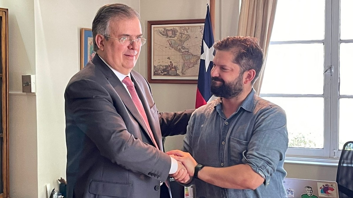 Boric, el presidente de Chile se reúne con Marcelo Ebrard.